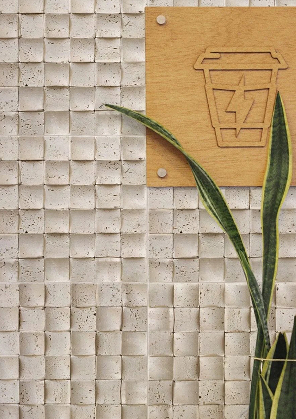 Panel de pared de piedra suave flexible con patrón de mosaico