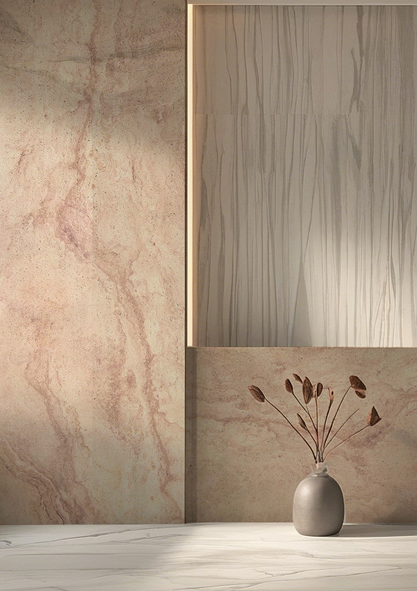 Panel de pared de piedra blanda flexible de travertino